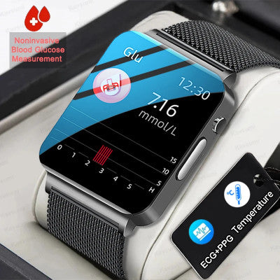 2024 جديد السكر في الدم ساعة ذكية الرجال ECG + PPG معدل ضربات القلب مراقبة درجة حرارة الجسم النساء Smartwatch جهاز تعقب للياقة البدنية الساعات الرياضية